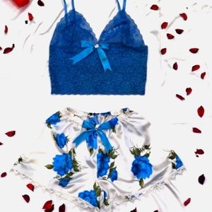Blue Floral pajama set